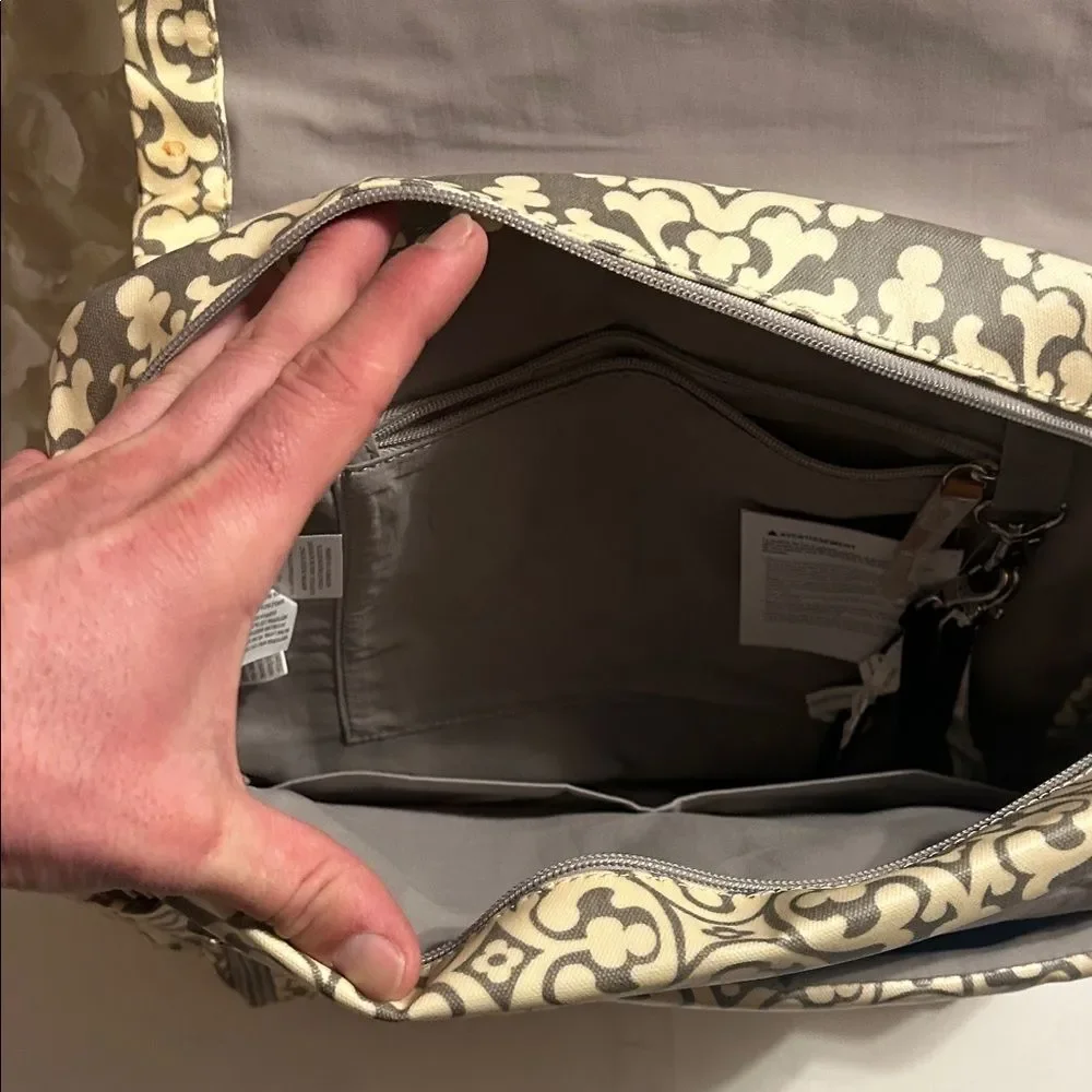 Petunia Pickle Bottom Gray and Cream Baby Bag
